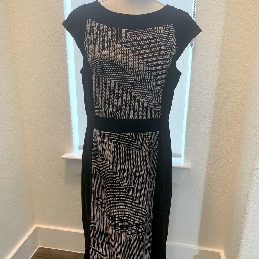 Black and off white dress
